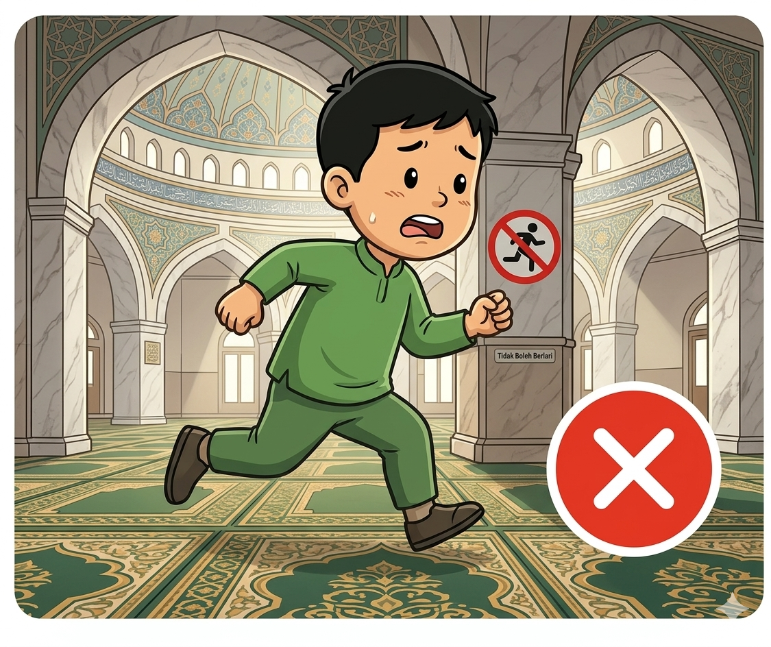 Tidak berlari-lari di dalam masjid
